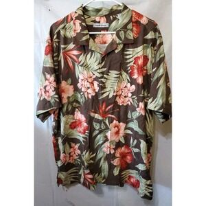 Havana Breeze Hawaiian Shirt Mens Size XL Floral 100% Silk Short Sleeve